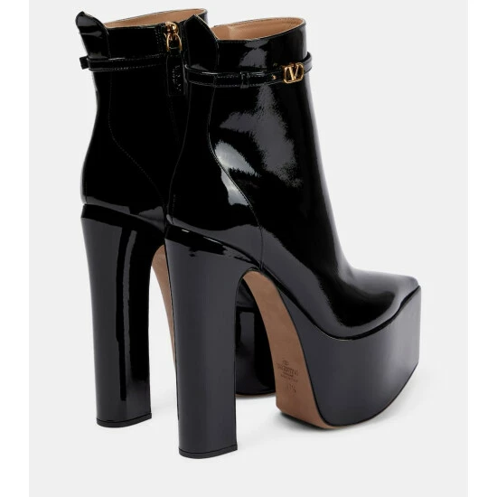 Valentino Garavani Tan-Go Leather Platform Ankle Boots 4 Valentino Garavani Tan-Go Leather Platform Ankle Boots - Image 2