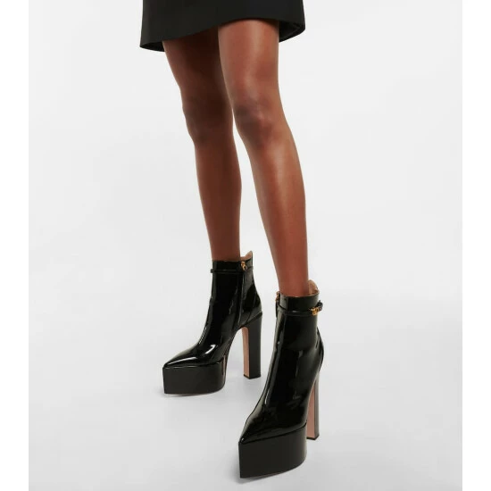 Valentino Garavani Tan-Go Leather Platform Ankle Boots 5 Valentino Garavani Tan-Go Leather Platform Ankle Boots - Image 3