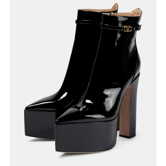 Valentino Garavani Tan-Go Leather Platform Ankle Boots 6 Valentino Garavani Tan-Go Leather Platform Ankle Boots - Image 4