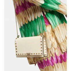 Valentino Garavani Rockstud Small Leather Wallet On Chain