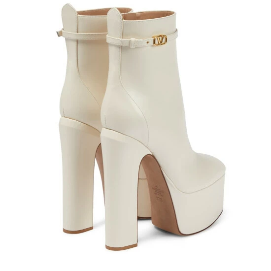 Valentino Garavani Tan-Go Leather Platform Ankle Boots 4 Valentino Garavani Tan-Go Leather Platform Ankle Boots - Image 2