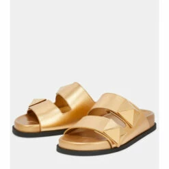 Valentino Garavani One Stud Metallic Leather Sandals -Valentino Garavani Sales unnamed file 1212