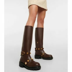 Valentino Garavani Roman Stud Leather Knee-high Boots -Valentino Garavani Sales unnamed file 1473