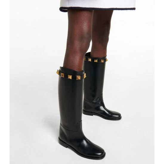 Valentino Garavani Roman Stud Leather Knee-high Boots 5 Valentino Garavani Roman Stud Leather Knee-high Boots - Image 3