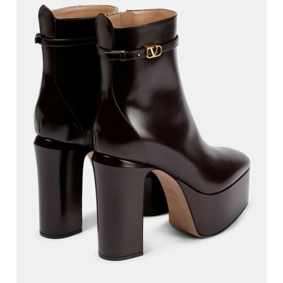 Valentino Garavani Tan-Go Leather Platform Ankle Boots 4 Valentino Garavani Tan-Go Leather Platform Ankle Boots - Image 2