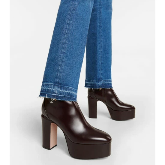 Valentino Garavani Tan-Go Leather Platform Ankle Boots 5 Valentino Garavani Tan-Go Leather Platform Ankle Boots - Image 3