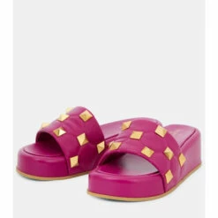 Valentino Garavani Roman Stud Leather Platform Sandals -Valentino Garavani Sales unnamed file 1566