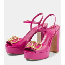 Valentino Garavani VLogo Leather Platform Sandals -Valentino Garavani Sales unnamed file 1595