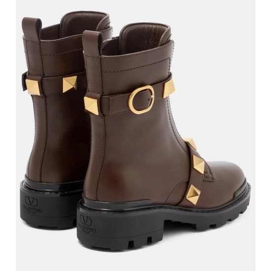 Valentino Garavani Roman Stud Leather Ankle Boots 4 Valentino Garavani Roman Stud Leather Ankle Boots - Image 2