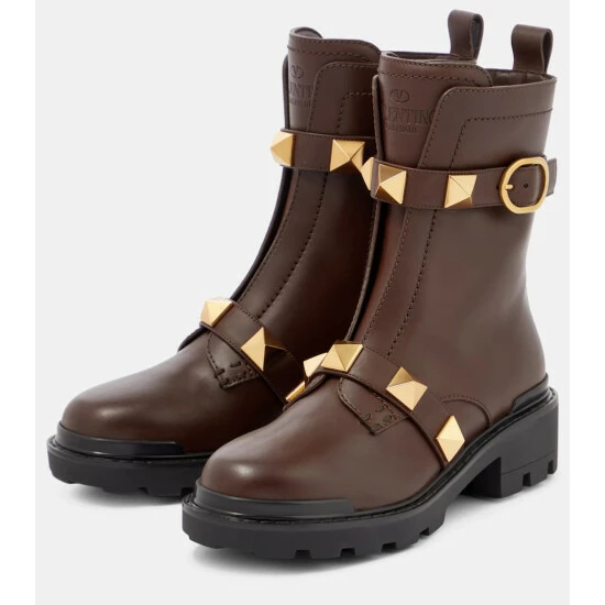 Valentino Garavani Roman Stud Leather Ankle Boots 6 Valentino Garavani Roman Stud Leather Ankle Boots - Image 4