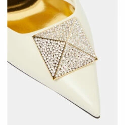 Valentino Garavani One Stud Embellished Leather Pumps -Valentino Garavani Sales unnamed file 1673