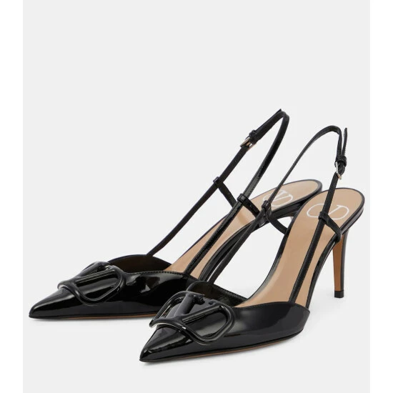 Valentino Garavani VLogo Patent Leather Slingback Pumps 6 Valentino Garavani VLogo Patent Leather Slingback Pumps - Image 4