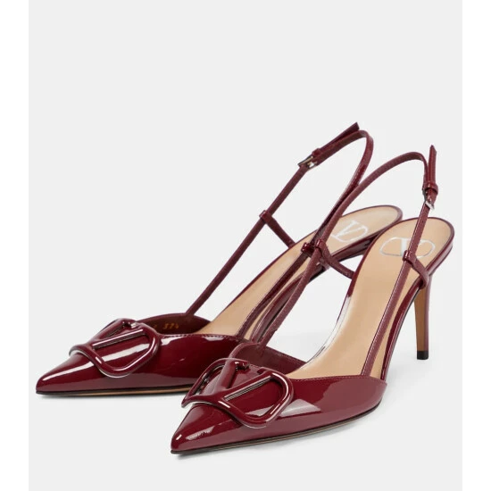 Valentino Garavani VLogo Patent Leather Slingback Pumps 6 Valentino Garavani VLogo Patent Leather Slingback Pumps - Image 4
