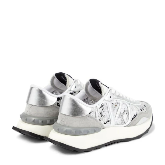 Valentino Garavani Lacerunner Leather-trimmed Sneakers 4 Valentino Garavani Lacerunner Leather-trimmed Sneakers - Image 2