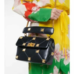 Valentino Garavani Roman Stud Medium Leather Shoulder Bag