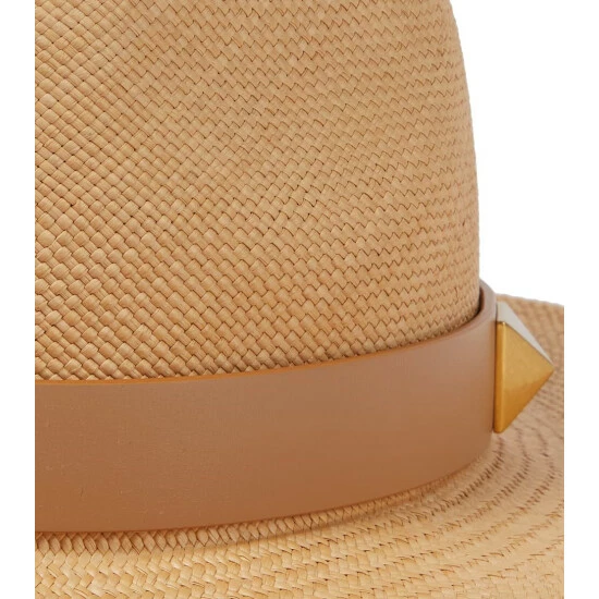 Valentino Garavani Roman Stud Straw Fedora 4 Valentino Garavani Roman Stud Straw Fedora - Image 2