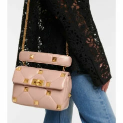 Valentino Garavani Roman Stud Medium Leather Shoulder Bag