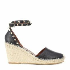 Valentino Garavani Rockstud Double Leather Wedge Espadrilles -Valentino Garavani Sales unnamed file 2143