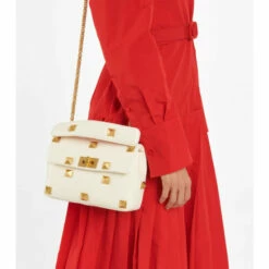 Valentino Garavani Roman Stud Medium Leather Shoulder Bag