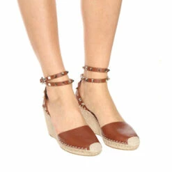 Valentino Garavani Rockstud Leather Wedge Espadrilles -Valentino Garavani Sales unnamed file 2257