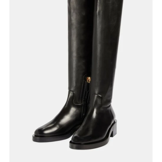 Valentino Garavani Roman Stud Leather Over-the-knee Boots 6 Valentino Garavani Roman Stud Leather Over-the-knee Boots - Image 4