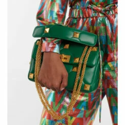 Valentino Garavani Roman Stud Medium Leather Shoulder Bag