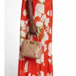 Valentino Garavani Roman Stud The Handle Small Leather Tote