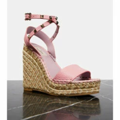 Valentino Garavani Rockstud Leather Wedge Espadrilles -Valentino Garavani Sales unnamed file 242