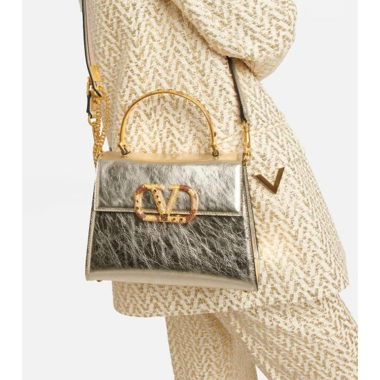 Valentino Garavani VSling Micro Metallic Leather Tote Bag 3 Valentino Garavani VSling Micro Metallic Leather Tote Bag