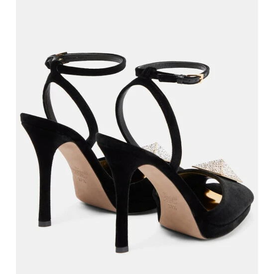 Valentino Garavani One Stud Velvet Sandals 4 Valentino Garavani One Stud Velvet Sandals - Image 2