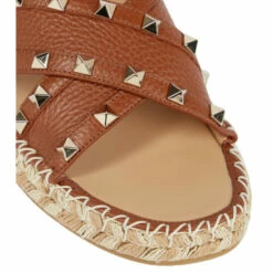 Valentino Garavani Rockstud Leather And Raffia Slides -Valentino Garavani Sales unnamed file 2569