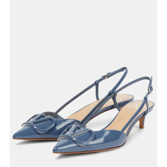 Valentino Garavani VLogo Patent Leather Slingback Pumps 6 Valentino Garavani VLogo Patent Leather Slingback Pumps - Image 4