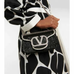 Valentino Garavani Locò Small Beaded Shoulder Bag