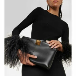 Valentino Garavani One Stud Leather Clutch