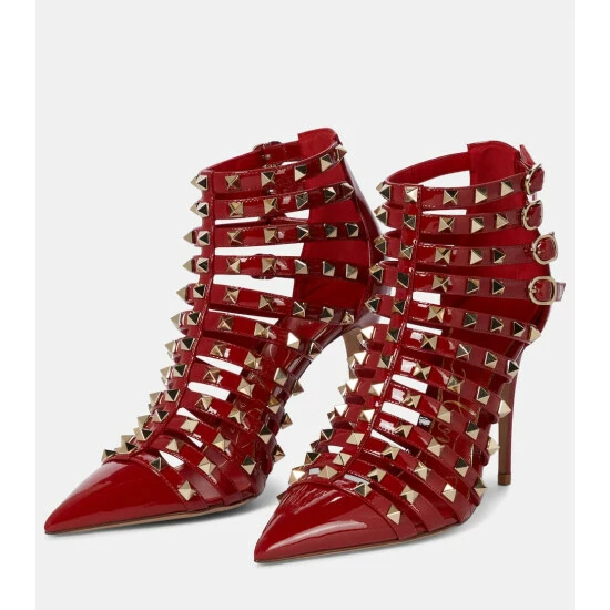 Valentino Garavani Rockstud Alcove Patent Leather Ankle Boots 6 Valentino Garavani Rockstud Alcove Patent Leather Ankle Boots - Image 4