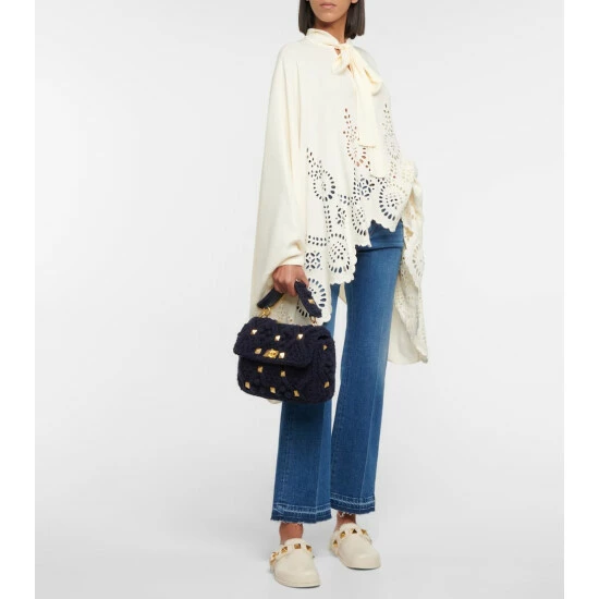 Valentino Garavani Roman Stud Large Crocheted Shoulder Bag 6 Valentino Garavani Roman Stud Large Crocheted Shoulder Bag - Image 4