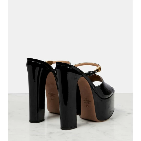 Valentino Garavani Tan-Go 155 Patent Leather Platform Mules 4 Valentino Garavani Tan-Go 155 Patent Leather Platform Mules - Image 2