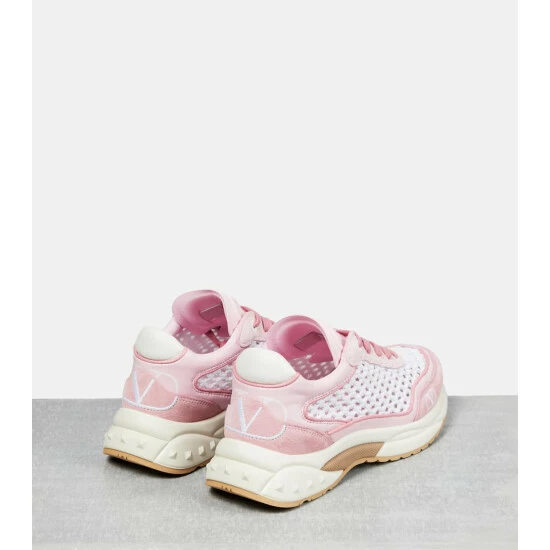 Valentino Garavani VLogo Signature Suede And Mesh Sneakers 4 Valentino Garavani VLogo Signature Suede And Mesh Sneakers - Image 2