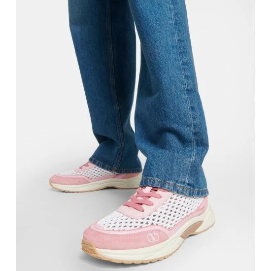 Valentino Garavani VLogo Signature Suede And Mesh Sneakers 5 Valentino Garavani VLogo Signature Suede And Mesh Sneakers - Image 3