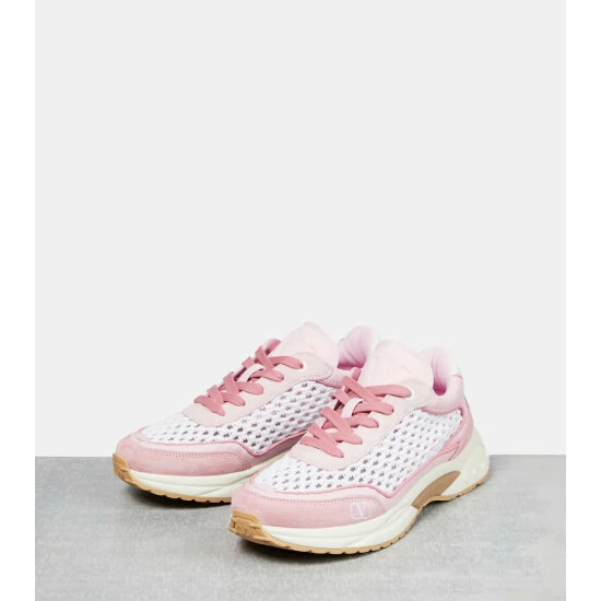 Valentino Garavani VLogo Signature Suede And Mesh Sneakers 6 Valentino Garavani VLogo Signature Suede And Mesh Sneakers - Image 4