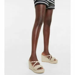 Valentino Garavani Rockstud Torchon Wedge Espadrille Sandals -Valentino Garavani Sales unnamed file 2733