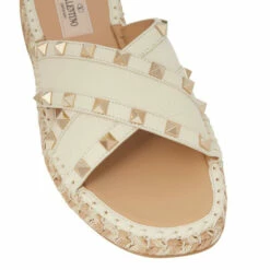 Valentino Garavani Rockstud Leather And Raffia Slides -Valentino Garavani Sales unnamed file 2808