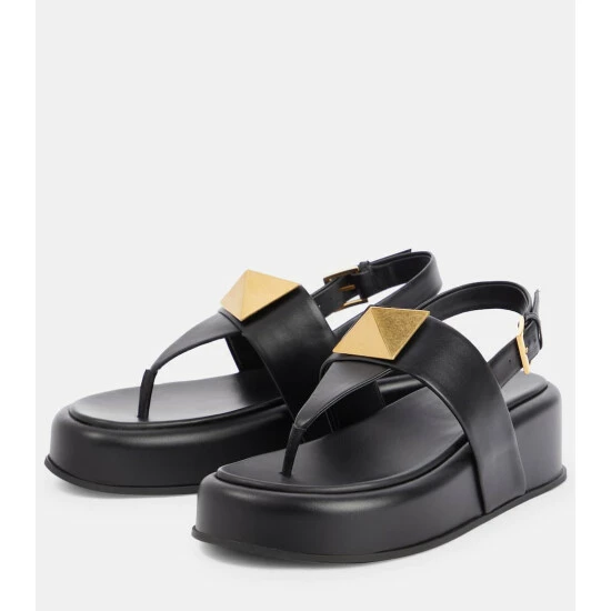 Valentino Garavani One Stud Leather Thong Sandals 6 Valentino Garavani One Stud Leather Thong Sandals - Image 4