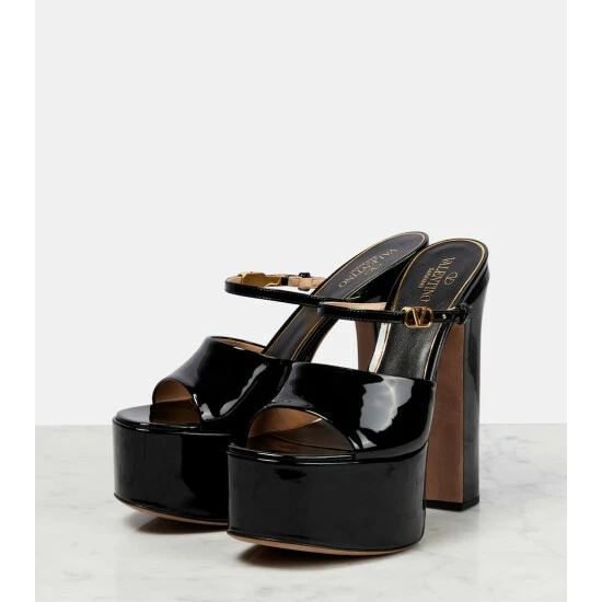 Valentino Garavani Tan-Go 155 Patent Leather Platform Mules 6 Valentino Garavani Tan-Go 155 Patent Leather Platform Mules - Image 4