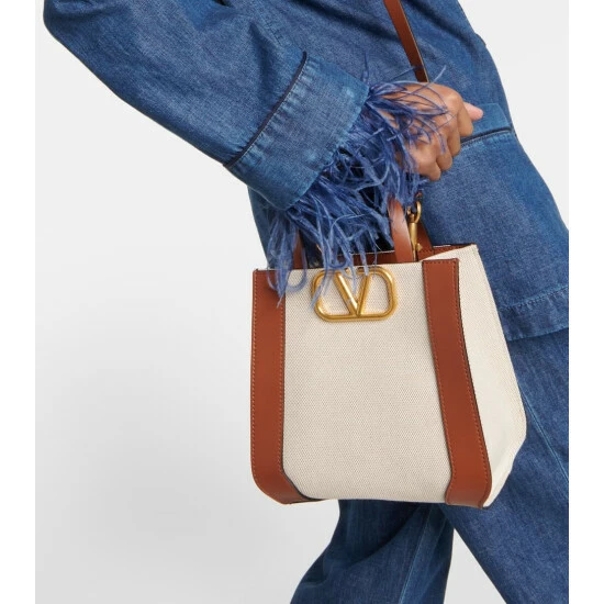 Valentino Garavani VLogo Small Canvas Tote Bag 3 Valentino Garavani VLogo Small Canvas Tote Bag