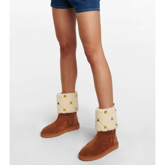 Valentino Garavani Roman Stud Suede Ankle Boots 5 Valentino Garavani Roman Stud Suede Ankle Boots - Image 3