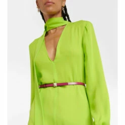 Valentino Garavani One Stud Embellished Leather Belt