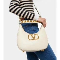 Valentino Garavani Stud Sign Leather Shoulder Bag