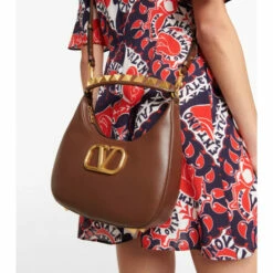 Valentino Garavani Stud Sign Leather Shoulder Bag