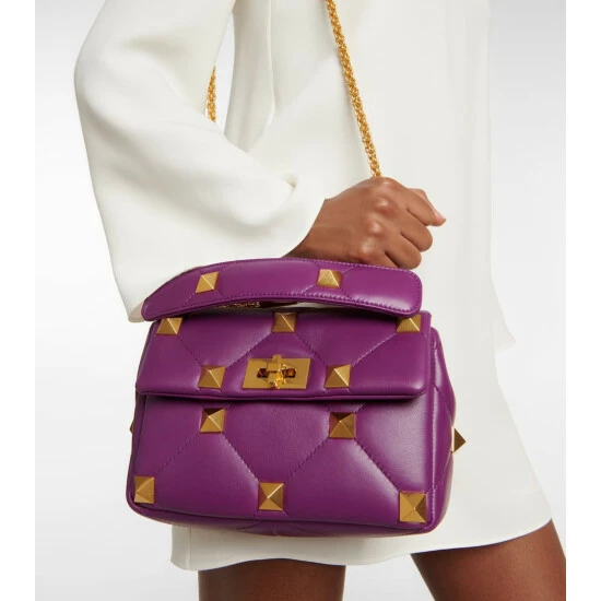 Valentino Garavani Roman Stud Medium Leather Shoulder Bag 3 Valentino Garavani Roman Stud Medium Leather Shoulder Bag